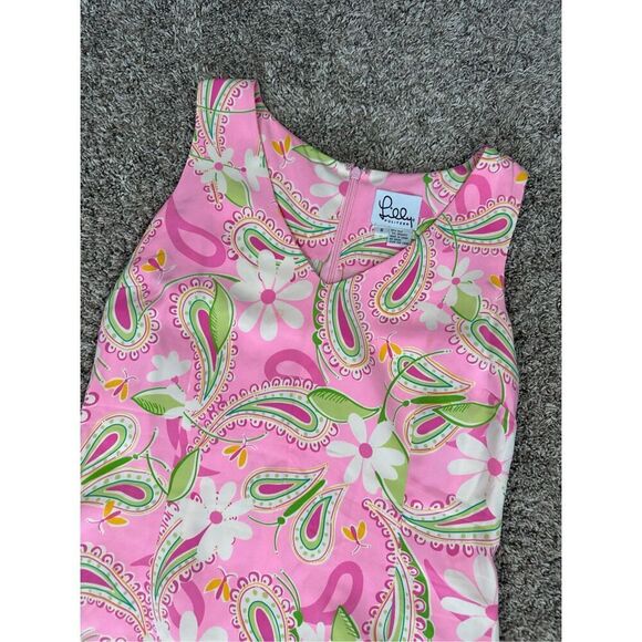 Vintage Lilly Pulitzer Silk Anna Dress Sheath Mini Sleeveless Pink Paisley 8 - Picture 4 of 11